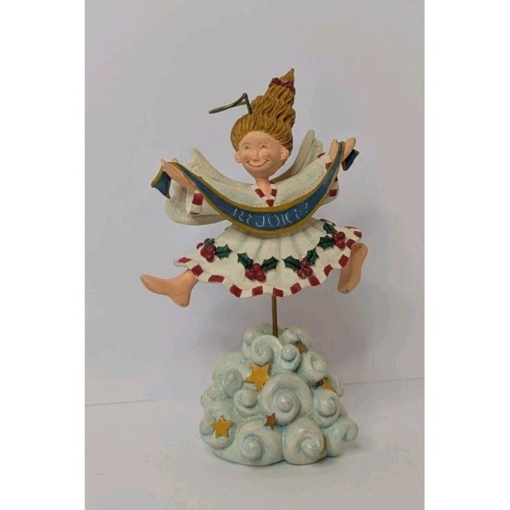 Holly Angel REJOICE Floating Clouds Whimsical Figurine Marie Cole 1999